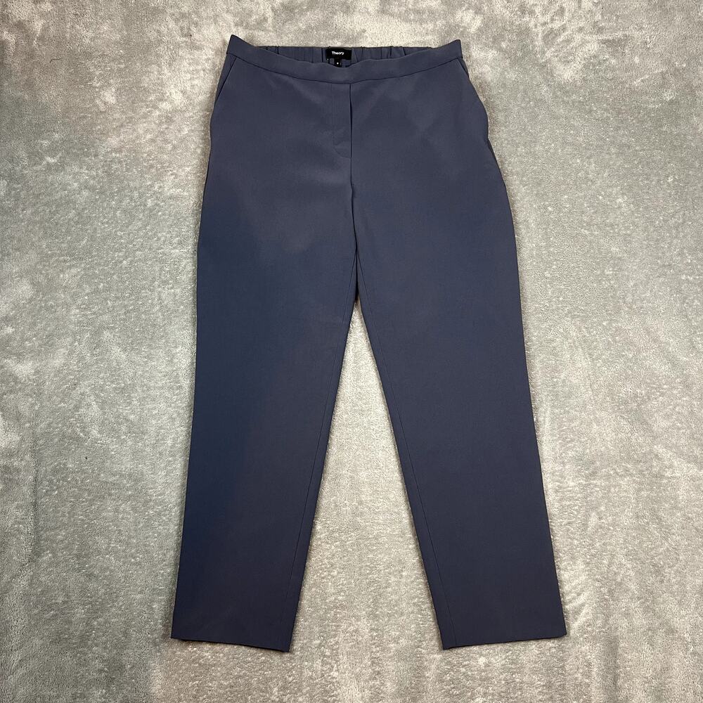 Theory Dress Pants Womens 8 Slate Blue Pleated‎ Career